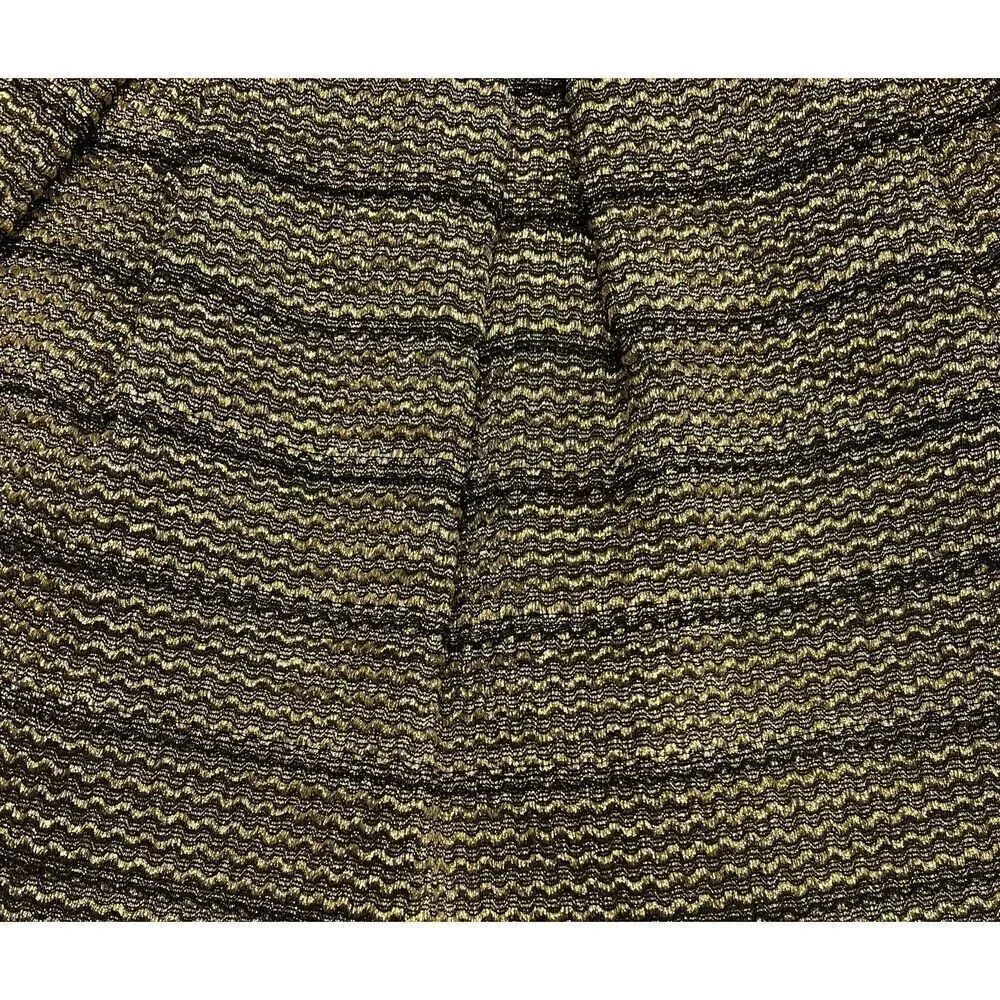 JUN&IVY Black & Gold Metallic Stretch Mini Skirt 80% Polyester/20% Rubber LARGE